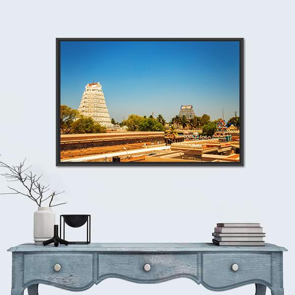 Temple of Sri Ranganathaswamy In India Canvas Wall Art-1 Piece-Floating Frame-24" x 16"-Tiaracle