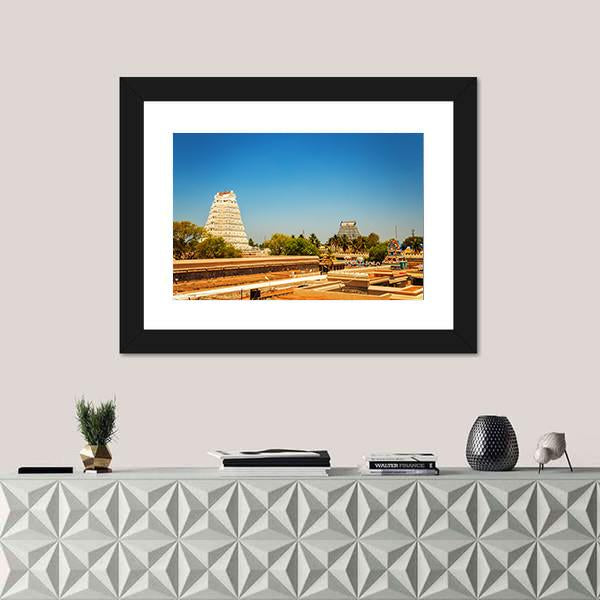 Temple of Sri Ranganathaswamy In India Canvas Wall Art-1 Piece-Framed Print-20" x 16"-Tiaracle
