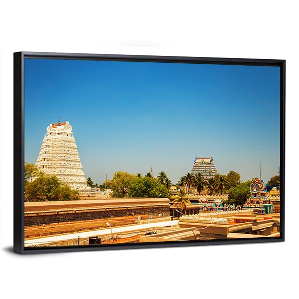 Temple of Sri Ranganathaswamy In India Canvas Wall Art-3 Horizontal-Gallery Wrap-25" x 16"-Tiaracle