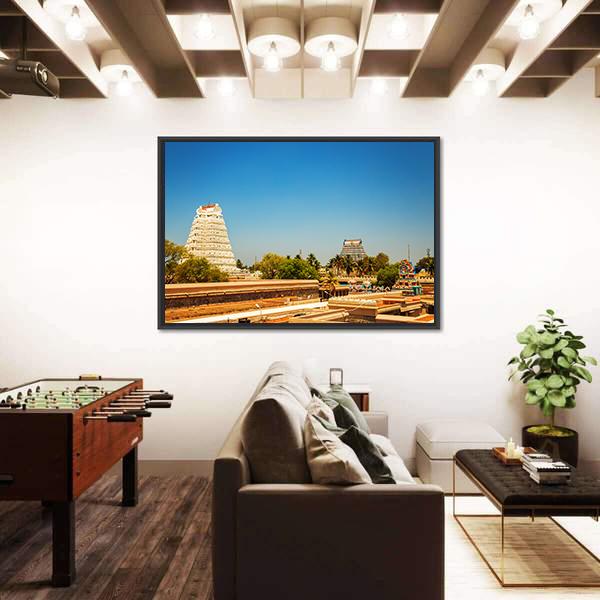 Temple of Sri Ranganathaswamy In India Canvas Wall Art-3 Horizontal-Gallery Wrap-25" x 16"-Tiaracle