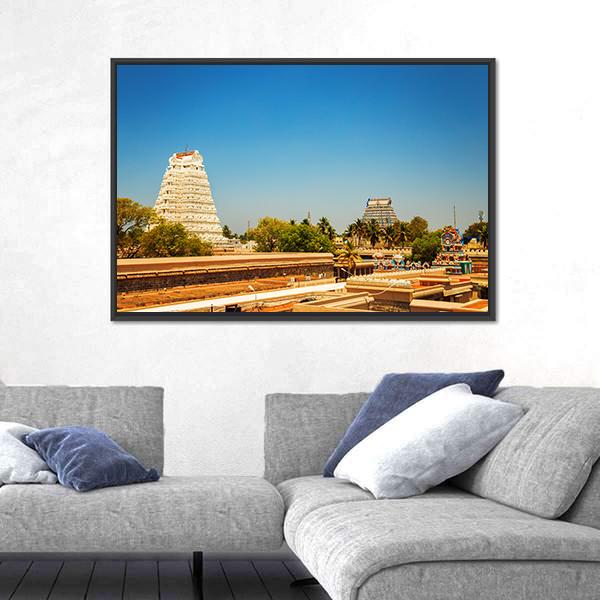 Temple of Sri Ranganathaswamy In India Canvas Wall Art-3 Horizontal-Gallery Wrap-25" x 16"-Tiaracle