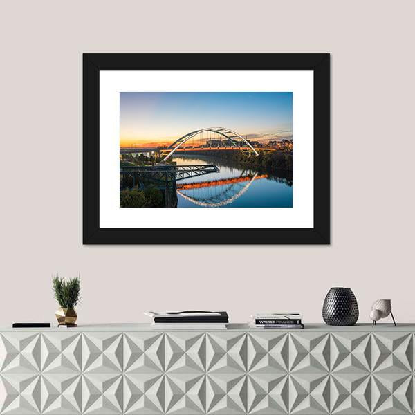 Tennessee Downtown Skyline Canvas Wall Art-1 Piece-Framed Print-42" x 14"-Tiaracle