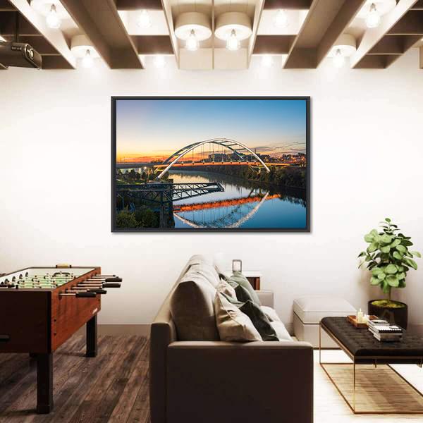 Tennessee Downtown Skyline Canvas Wall Art-5 Horizontal-Gallery Wrap-22" x 12"-Tiaracle