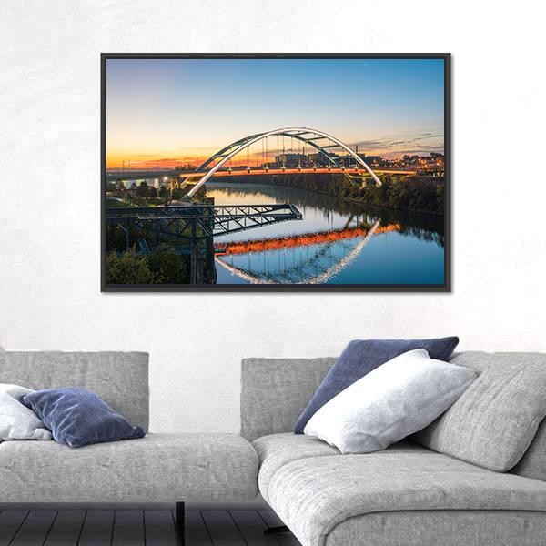 Tennessee Downtown Skyline Canvas Wall Art-5 Horizontal-Gallery Wrap-22" x 12"-Tiaracle