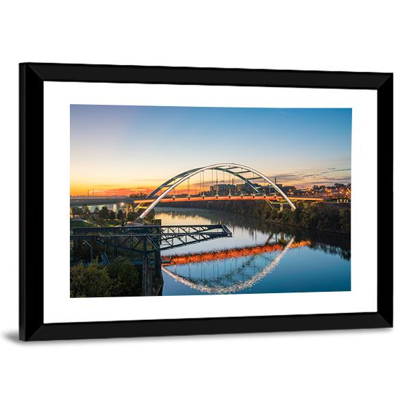 Tennessee Downtown Skyline Canvas Wall Art-5 Horizontal-Gallery Wrap-22" x 12"-Tiaracle