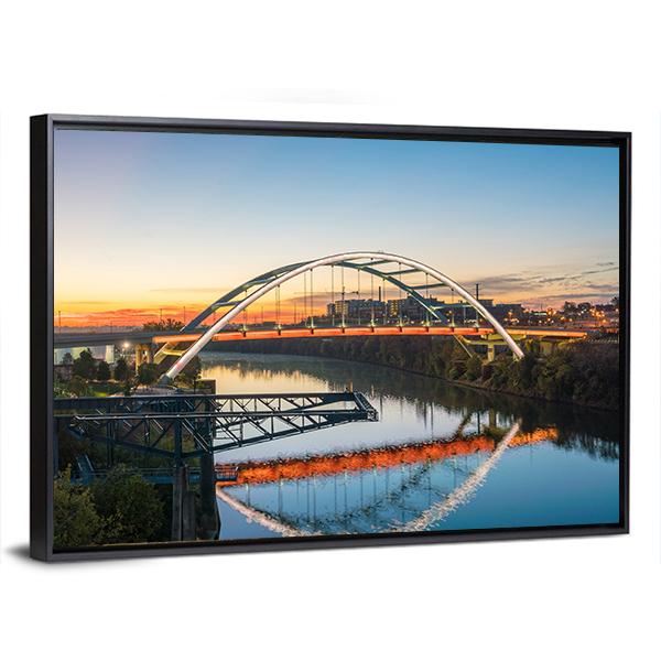 Tennessee Downtown Skyline Canvas Wall Art-5 Horizontal-Gallery Wrap-22" x 12"-Tiaracle
