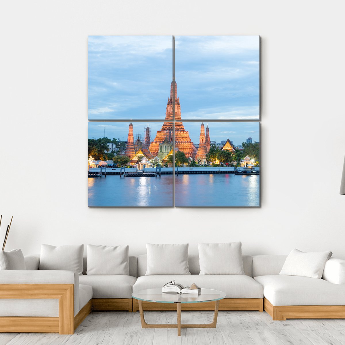 Thailand Cityscape Canvas Wall Art-4 Square-Gallery Wrap-17" x 17"-Tiaracle
