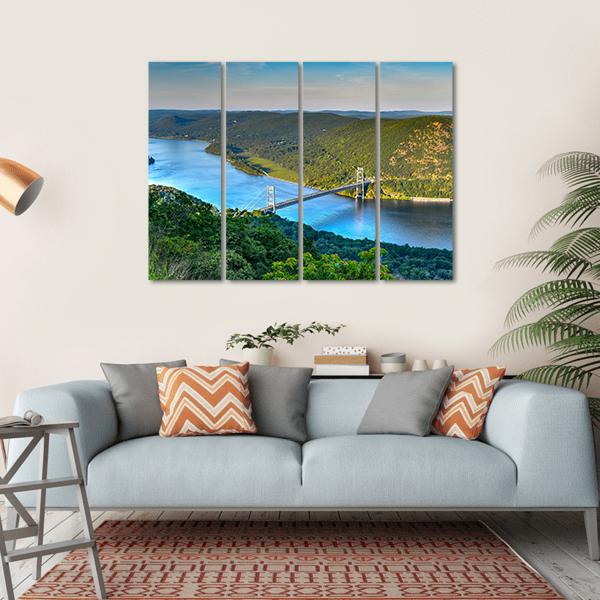 The Bear Mountain Bridge Canvas Wall Art-1 Piece-Gallery Wrap-36" x 24"-Tiaracle