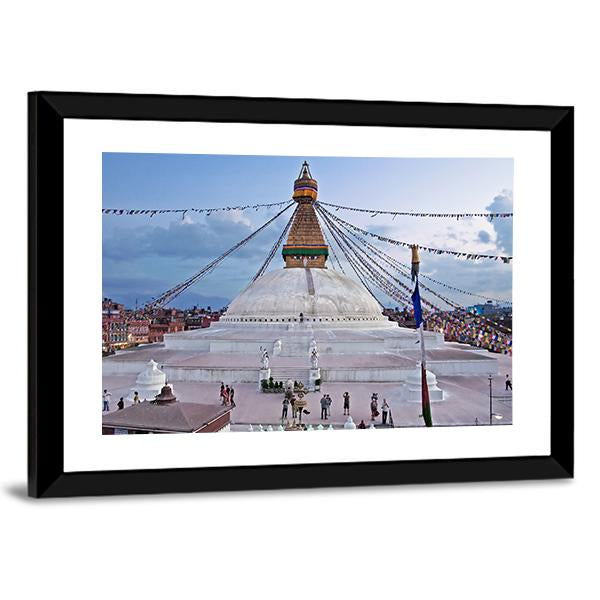 The Boudhanath Stupa Nepal Canvas Wall Art-5 Horizontal-Gallery Wrap-22" x 12"-Tiaracle