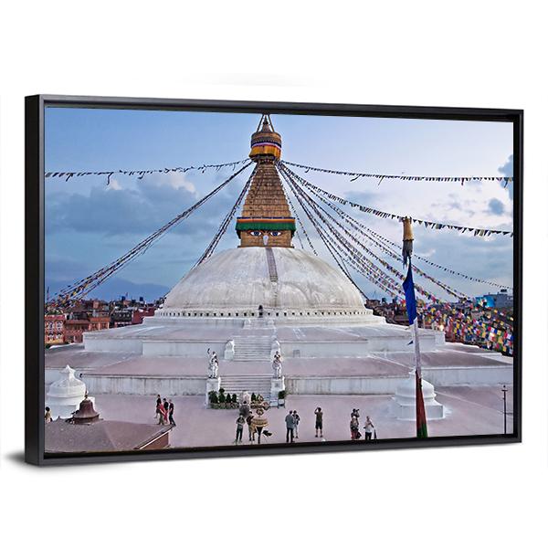 The Boudhanath Stupa Nepal Canvas Wall Art-5 Horizontal-Gallery Wrap-22" x 12"-Tiaracle