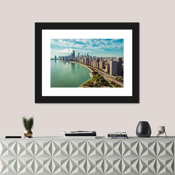 The Chicago Skyline Canvas Wall Art-1 Piece-Framed Print-30" x 20"-Tiaracle