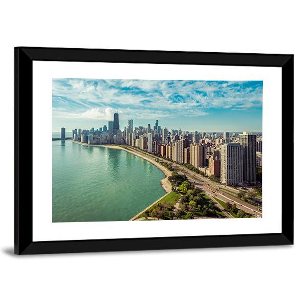 The Chicago Skyline Canvas Wall Art-5 Horizontal-Gallery Wrap-22" x 12"-Tiaracle