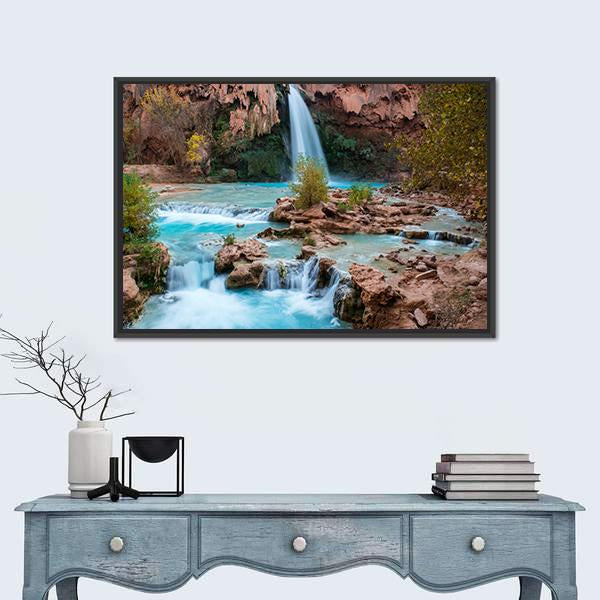 The Havasupai Falls Arizona Canvas Wall Art-1 Piece-Floating Frame-36" x 24"-Tiaracle