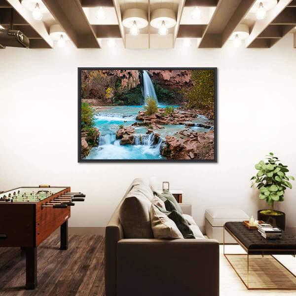 The Havasupai Falls Arizona Canvas Wall Art-5 Horizontal-Gallery Wrap-22" x 12"-Tiaracle