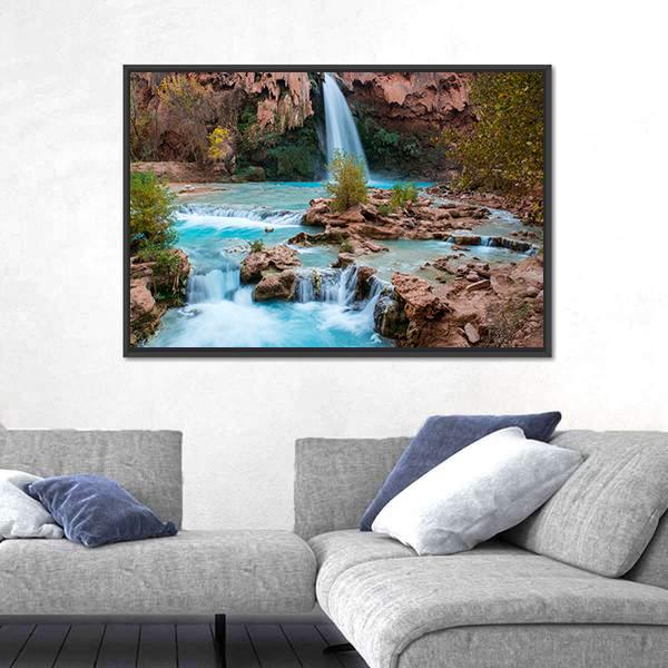 The Havasupai Falls Arizona Canvas Wall Art-5 Horizontal-Gallery Wrap-22" x 12"-Tiaracle
