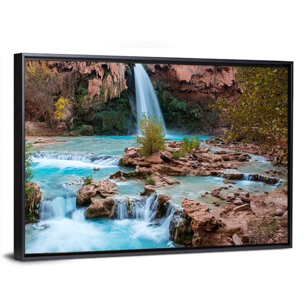 The Havasupai Falls Arizona Canvas Wall Art-5 Horizontal-Gallery Wrap-22" x 12"-Tiaracle