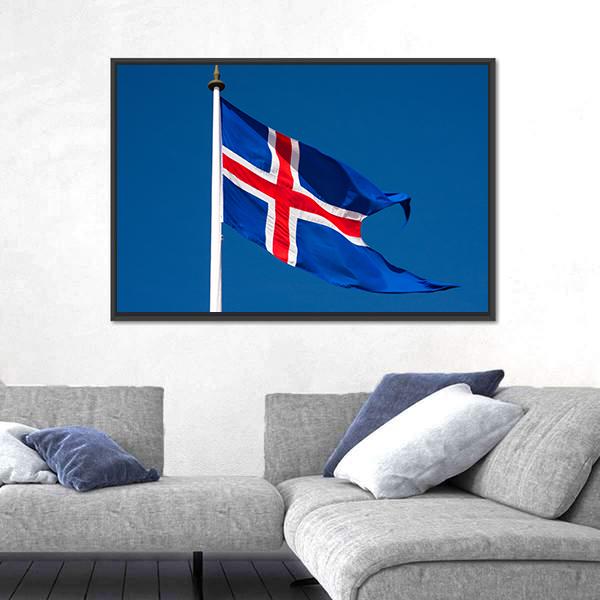 The Icelandic Flag Canvas Wall Art-1 Piece-Floating Frame-36" x 24"-Tiaracle