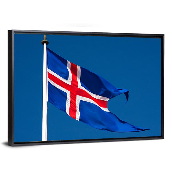 The Icelandic Flag Canvas Wall Art-5 Horizontal-Gallery Wrap-22" x 12"-Tiaracle