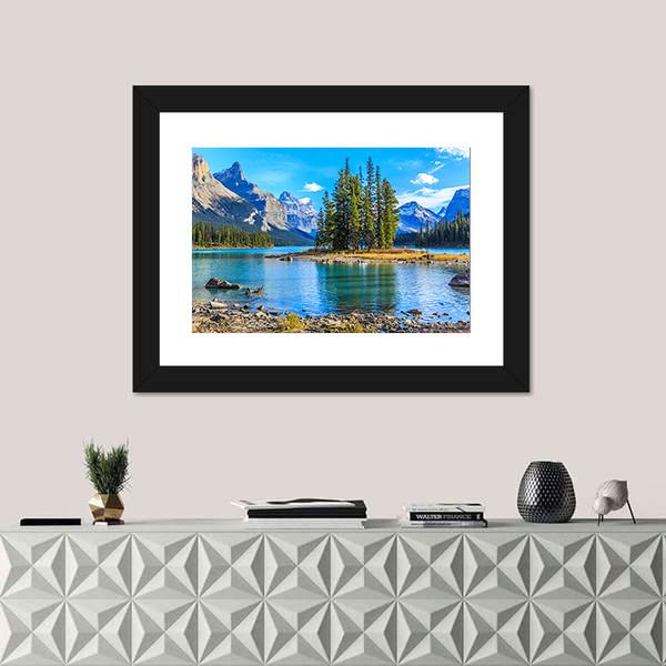 The Maligne Lake Canvas Wall Art-1 Piece-Framed Print-30" x 20"-Tiaracle