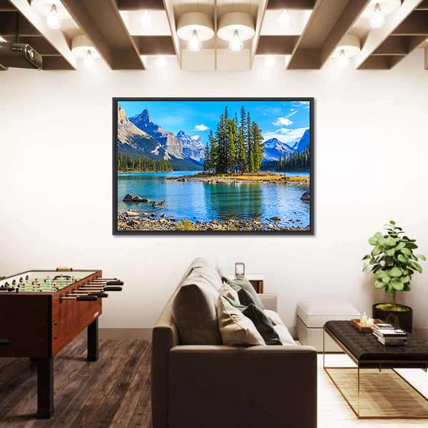 The Maligne Lake Canvas Wall Art-5 Horizontal-Gallery Wrap-22" x 12"-Tiaracle