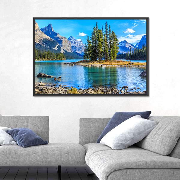 The Maligne Lake Canvas Wall Art-5 Horizontal-Gallery Wrap-22" x 12"-Tiaracle