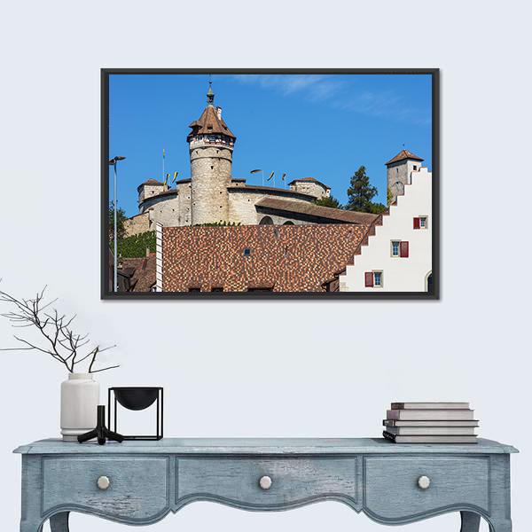 The Munot Fortress Canvas Wall Art-1 Piece-Floating Frame-24" x 16"-Tiaracle