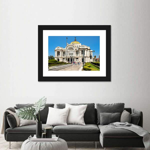 The Palacio de Bellas Artes Canvas Wall Art-1 Piece-Framed Print-42" x 14"-Tiaracle