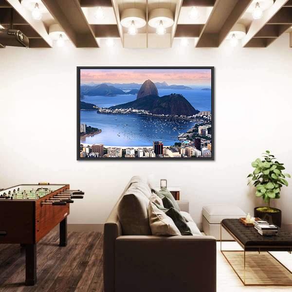 The Rio De Janeiro Brazil Landscape Canvas Wall Art-5 Horizontal-Gallery Wrap-22" x 12"-Tiaracle