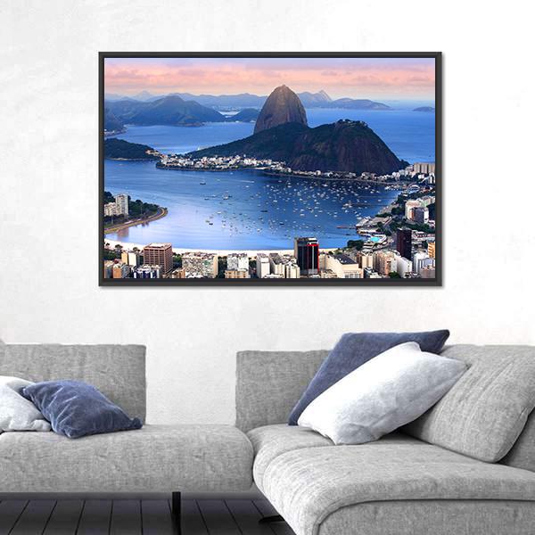 The Rio De Janeiro Brazil Landscape Canvas Wall Art-5 Horizontal-Gallery Wrap-22" x 12"-Tiaracle