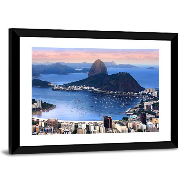 The Rio De Janeiro Brazil Landscape Canvas Wall Art-5 Horizontal-Gallery Wrap-22" x 12"-Tiaracle