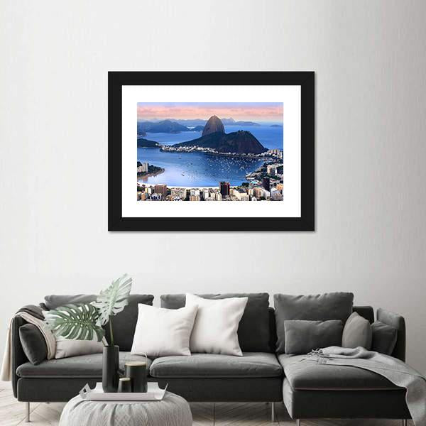 The Rio De Janeiro Brazil Landscape Canvas Wall Art-5 Horizontal-Gallery Wrap-22" x 12"-Tiaracle