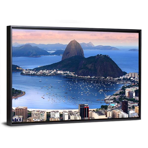 The Rio De Janeiro Brazil Landscape Canvas Wall Art-5 Horizontal-Gallery Wrap-22" x 12"-Tiaracle
