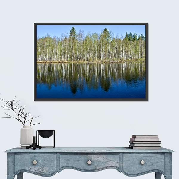 The Spring River Russia Canvas Wall Art-1 Piece-Floating Frame-24" x 16"-Tiaracle