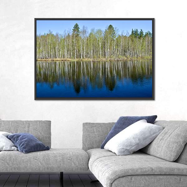 The Spring River Russia Canvas Wall Art-3 Horizontal-Gallery Wrap-25" x 16"-Tiaracle