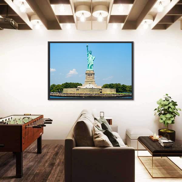 The Statue of Liberty in New York Canvas Wall Art-5 Horizontal-Gallery Wrap-22" x 12"-Tiaracle
