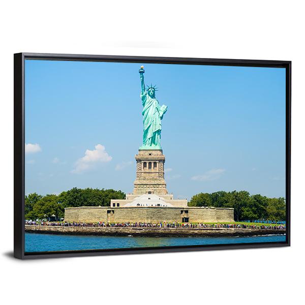 The Statue of Liberty in New York Canvas Wall Art-5 Horizontal-Gallery Wrap-22" x 12"-Tiaracle