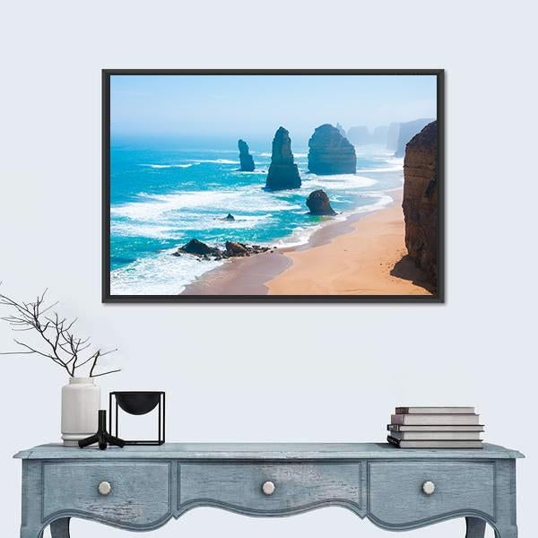 The Twelve Apostles In Victoria Canvas Wall Art-1 Piece-Floating Frame-36" x 24"-Tiaracle