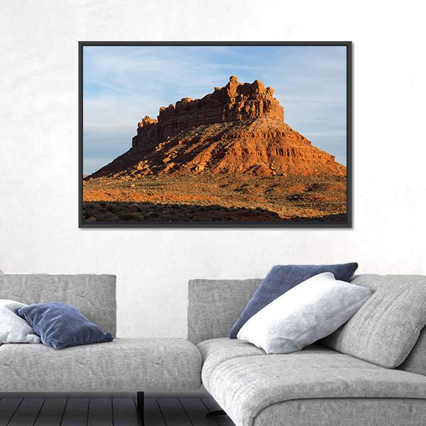 The Valley Of Gods In Utah Canvas Wall Art-1 Piece-Floating Frame-24" x 16"-Tiaracle