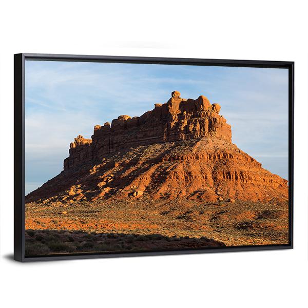 The Valley Of Gods In Utah Canvas Wall Art-3 Horizontal-Gallery Wrap-25" x 16"-Tiaracle