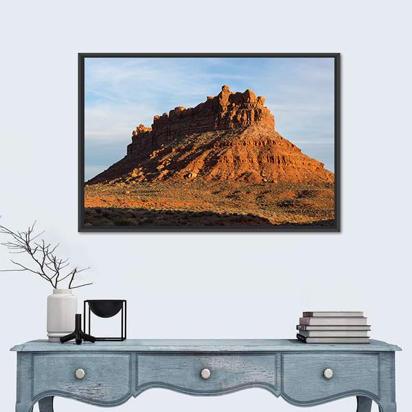 The Valley Of Gods In Utah Canvas Wall Art-3 Horizontal-Gallery Wrap-25" x 16"-Tiaracle
