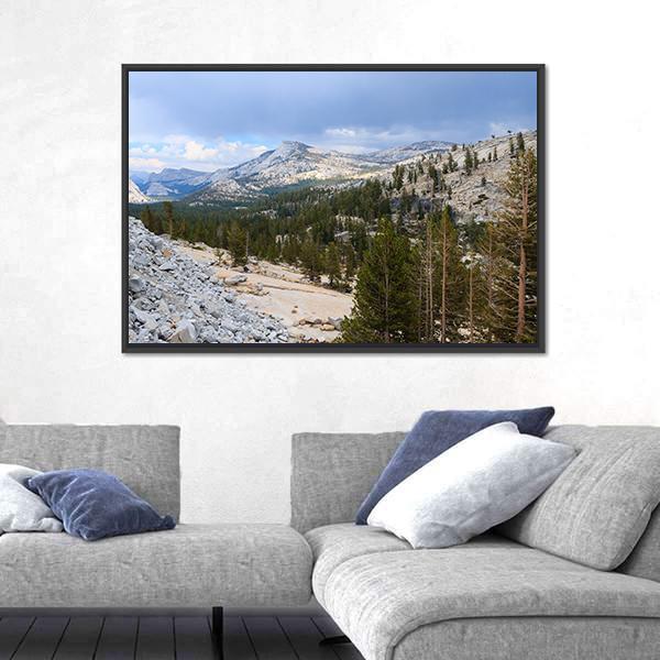 Tioga Road In Yosemite Canvas Wall Art-1 Piece-Floating Frame-24" x 16"-Tiaracle