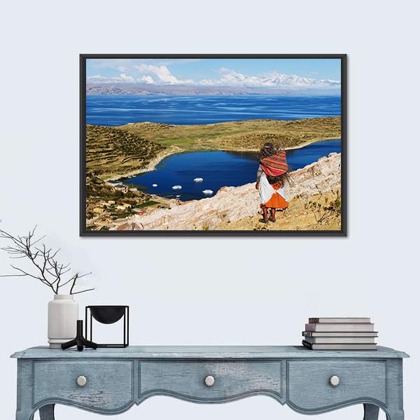 Titicaca Lake Canvas Wall Art-1 Piece-Floating Frame-36" x 24"-Tiaracle