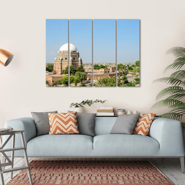 Tomb Of Shah Rukn-e-Alam Multan Canvas Wall Art-4 Horizontal-Gallery Wrap-34" x 24"-Tiaracle