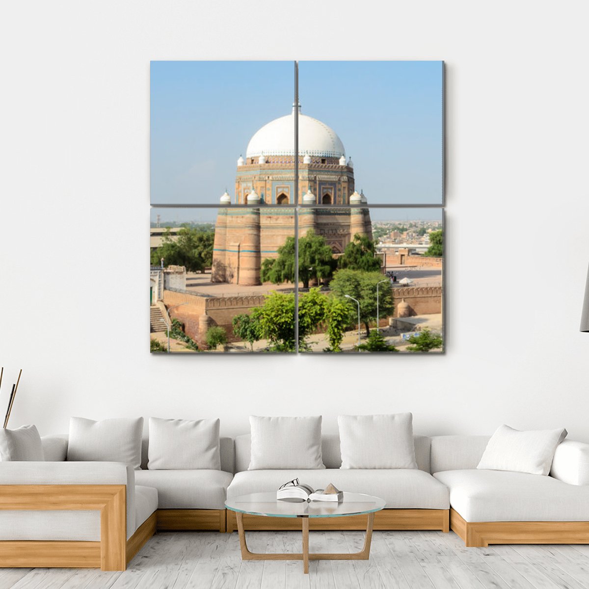 Tomb Of Shah Rukn-e-Alam Multan Canvas Wall Art-4 Square-Gallery Wrap-17" x 17"-Tiaracle
