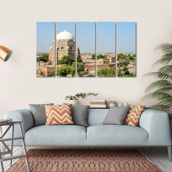 Tomb Of Shah Rukn-e-Alam Multan Canvas Wall Art-5 Horizontal-Gallery Wrap-22" x 12"-Tiaracle