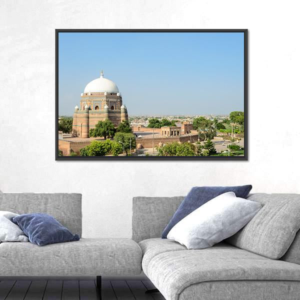 Tomb Of Shah Rukn-e-Alam Multan Canvas Wall Art-3 Horizontal-Gallery Wrap-25" x 16"-Tiaracle
