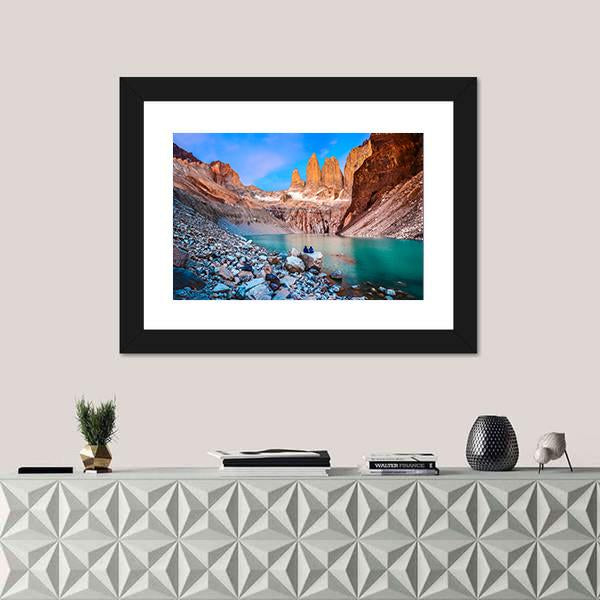Torres Del Paine National Park Chile Canvas Wall Art-1 Piece-Framed Print-42" x 14"-Tiaracle