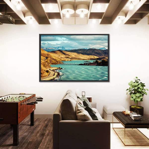 Torres del Paine In Chile Canvas Wall Art-5 Horizontal-Gallery Wrap-22" x 12"-Tiaracle