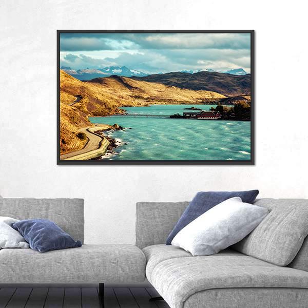 Torres del Paine In Chile Canvas Wall Art-5 Horizontal-Gallery Wrap-22" x 12"-Tiaracle