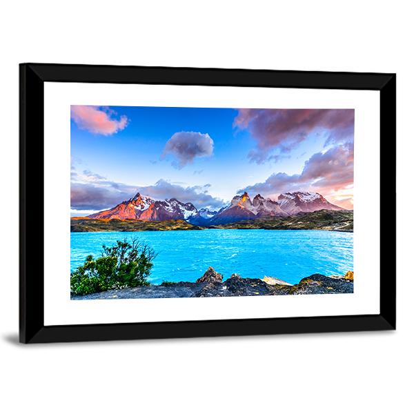 Torres del Paine In Patagonia Canvas Wall Art-5 Horizontal-Gallery Wrap-22" x 12"-Tiaracle